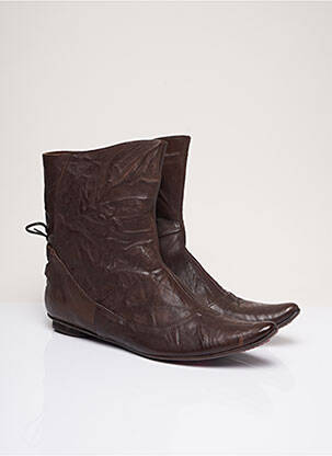 Bottines/boots matière lisse talon plat jusqu'à 3cm marron IPPON STYL femme