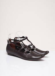 Ballerines matière lisse talon plat jusqu'à 3cm marron IPPON STYL femme