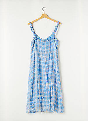 Robe mi-longue col v fines bretelles bleu SECOND FEMALE femme
