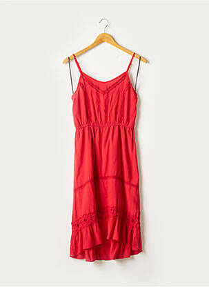 Robe mi-longue doublure fines bretelles rouge CERISE BLUE femme