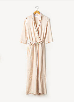 Combi-pantalon tissage crêpe manches 3/4 beige IN WEAR femme