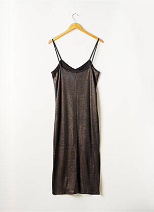 Robe longue coupe fluide fines bretelles noir HAYDEN femme
