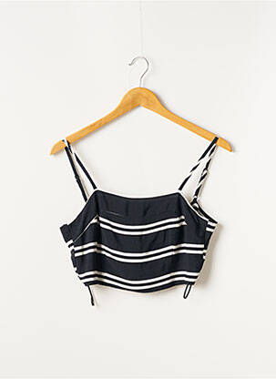 Top col carré fines bretelles bleu SOLEMIO femme