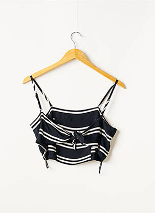 Top col carré fines bretelles bleu SOLEMIO femme