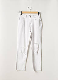 Jeans coupe droite taille haute taille haute blanc BOOHOO femme