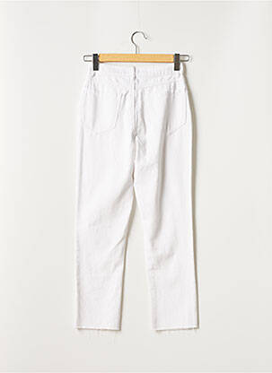 Jeans coupe droite taille haute taille haute blanc BOOHOO femme