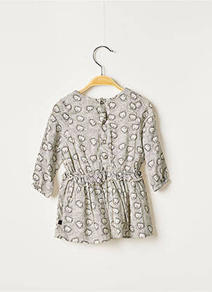 Robe mi-longue doublure manches longues gris IKKS fille