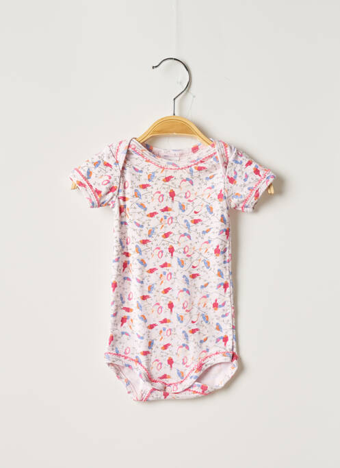 Body stretch manches courtes rose PETIT BATEAU fille