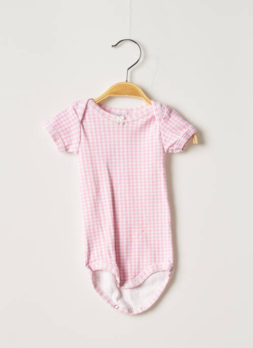 Body stretch manches courtes rose PETIT BATEAU fille