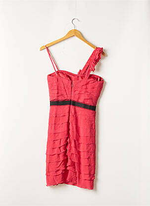 Robe mi-longue tissage crêpe fines bretelles rouge BCBGMAXAZRIA femme