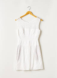 Robe courte fermeture zippée au dos sans manche blanc BCBGMAXAZRIA femme