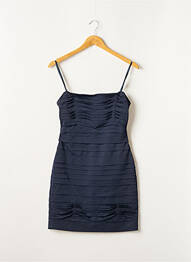 Robe courte fermeture zippée au dos sans manche bleu BCBGMAXAZRIA femme