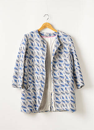 Manteau court poches sans capuche bleu OPPULENCE femme
