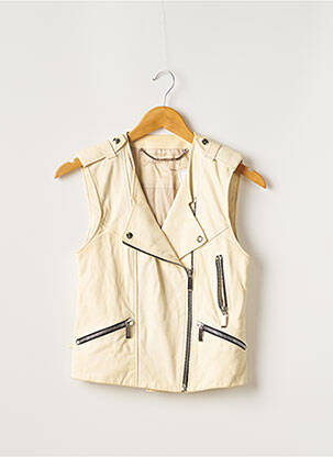 Veste en cuir coupe cintrée beige BARBARA BUI femme