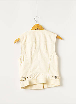 Veste en cuir coupe cintrée beige BARBARA BUI femme