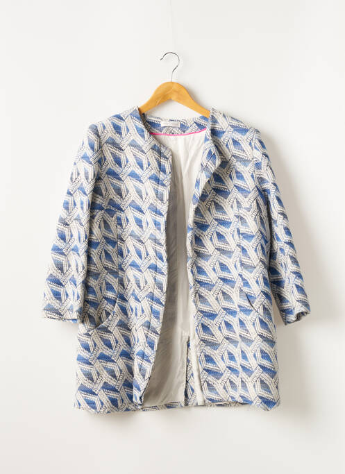 Manteau court poches sans capuche bleu OPULLENCE femme