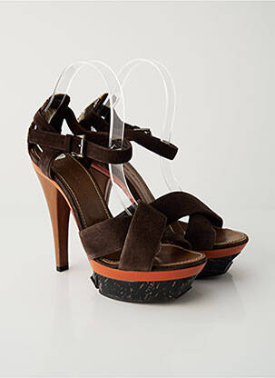 Sandales/nu pieds talon aiguille talon haut de 10cm et plus marron BARBARA BUI femme