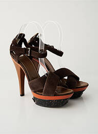 Sandales/nu pieds talon aiguille talon haut de 10cm et plus marron BARBARA BUI femme