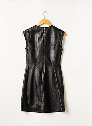 Robe courte fermeture zippée au dos manches courtes noir BERENICE femme