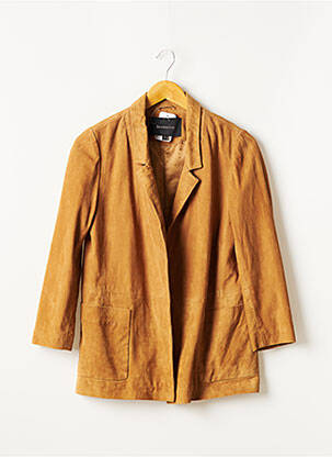 Veste en cuir poches beige BERENICE femme