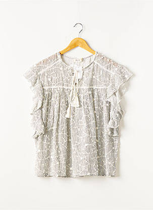 Blouse tissage crêpe manches courtes bleu DEBY DEBO femme