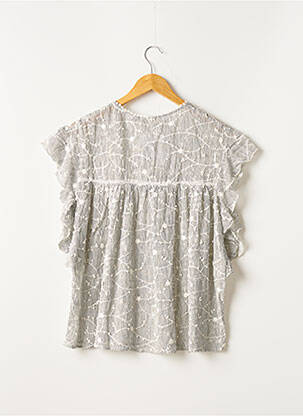 Blouse tissage crêpe manches courtes bleu DEBY DEBO femme