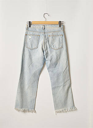 Jeans coupe droite effet usé délavé taille normale bleu MANGO femme