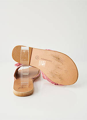 Mules/sabots semelle extérieure cuir talon plat jusqu'à 3cm rose ANCIENT GREEK SANDALS femme