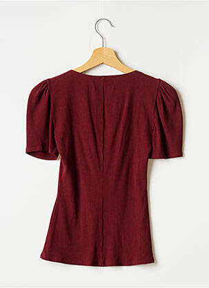 T-shirt col v manches courtes rouge REFORMATION femme
