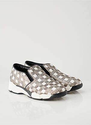 Slip ons bout rond talon plat jusqu'à 3cm gris PINKO femme