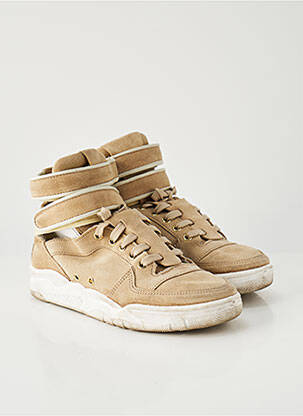 Baskets nubuck talon plat jusqu'à 3cm beige CHIARA FERRAGNI femme