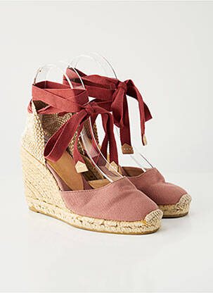 Espadrilles tissage toile talon de 7 à 9cm rose CASTANER femme