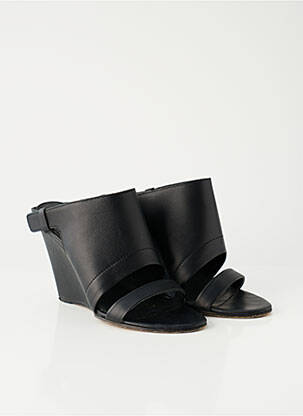 Sandales/nu pieds matière lisse talon de 7 à 9cm noir VINCE. femme