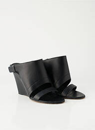 Sandales/nu pieds matière lisse talon de 7 à 9cm noir VINCE. femme