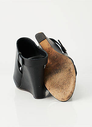 Sandales/nu pieds matière lisse talon de 7 à 9cm noir VINCE. femme