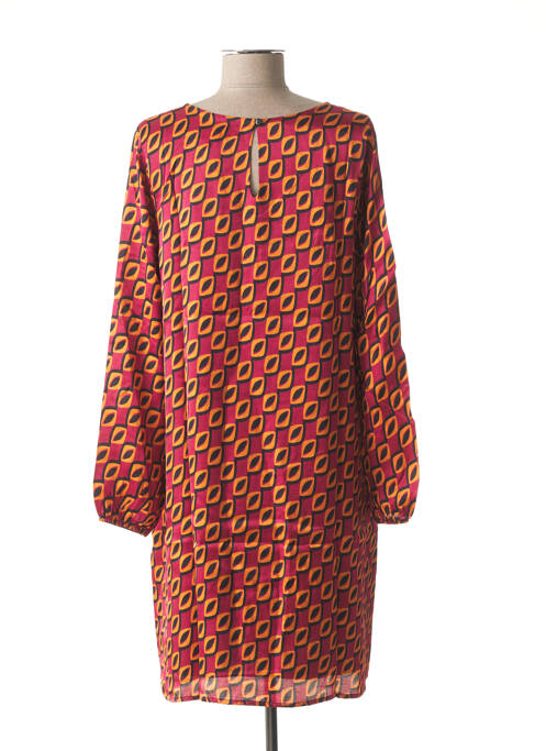 Robe mi-longue rose LA FEE MARABOUTEE pour femme