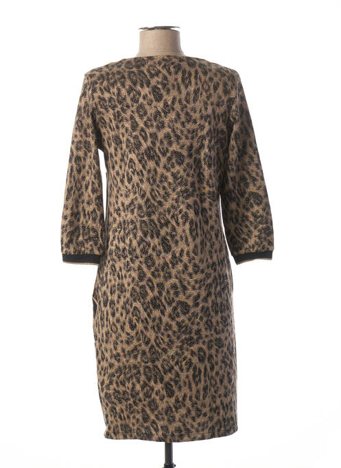 Robe mi-longue beige LA FEE MARABOUTEE pour femme