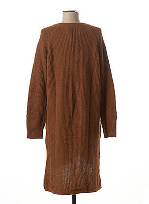 Robe pull col v manches longues marron LA FEE MARABOUTEE femme