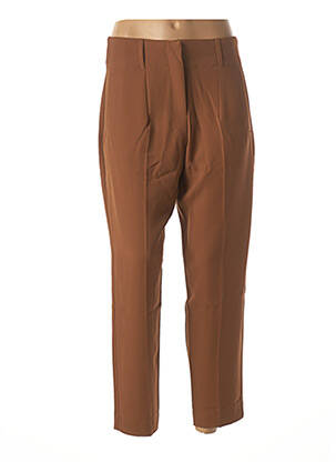 Pantalon 7/8 taille haute taille haute marron LA FEE MARABOUTEE femme