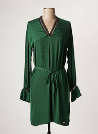 Robe courte manches longues manches longues vert LES P'TITES BOMBES femme