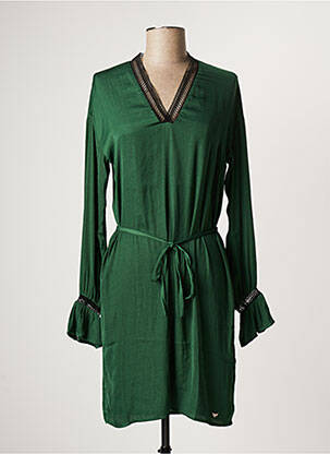 Robe courte manches longues manches longues vert LES P'TITES BOMBES femme