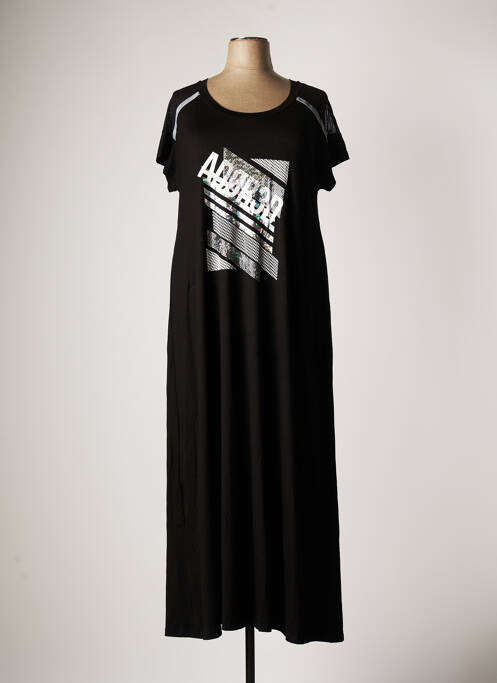 Robe longue noir MAT. pour femme