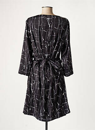 Robe mi-longue imprimé fantaisie manches longues noir BETTY & CO femme
