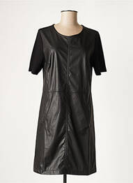 Robe mi-longue fermeture zippée au dos manches courtes noir DIPLODOCUS femme