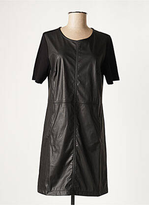 Robe mi-longue fermeture zippée au dos manches courtes noir DIPLODOCUS femme