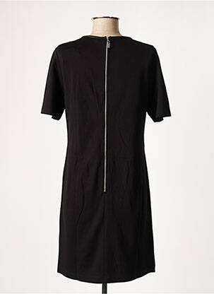 Robe mi-longue fermeture zippée au dos manches courtes noir DIPLODOCUS femme