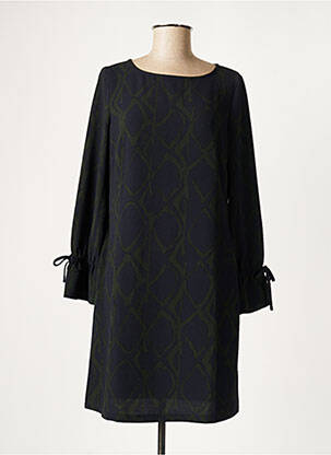 Robe mi-longue imprimé fantaisie manches longues bleu ROBE LEGERE BY VERA MONT femme