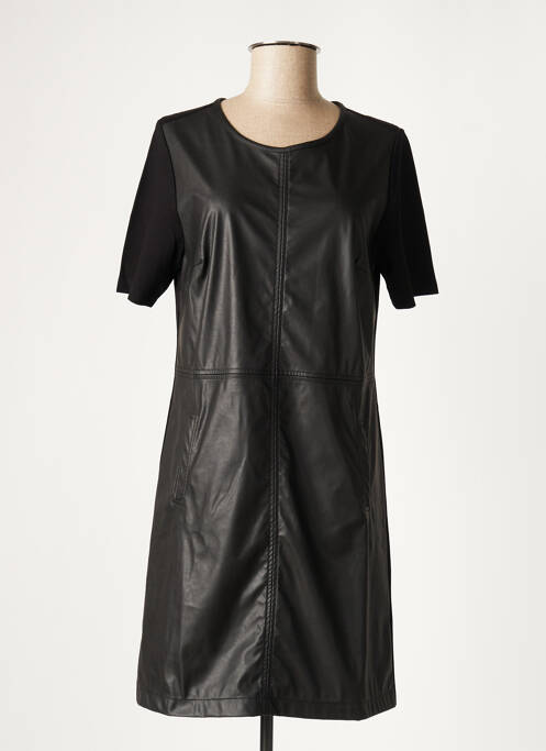 Robe mi-longue fermeture zippée au dos manches courtes noir DIPLODOCUS femme