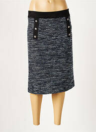 Jupe mi-longue fermeture zip latéral bleu GARDEUR femme