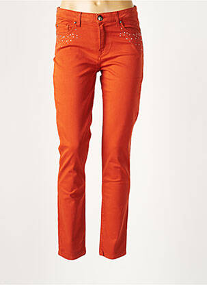 Pantalon slim taille basse taille basse orange MENSI COLLEZIONE femme